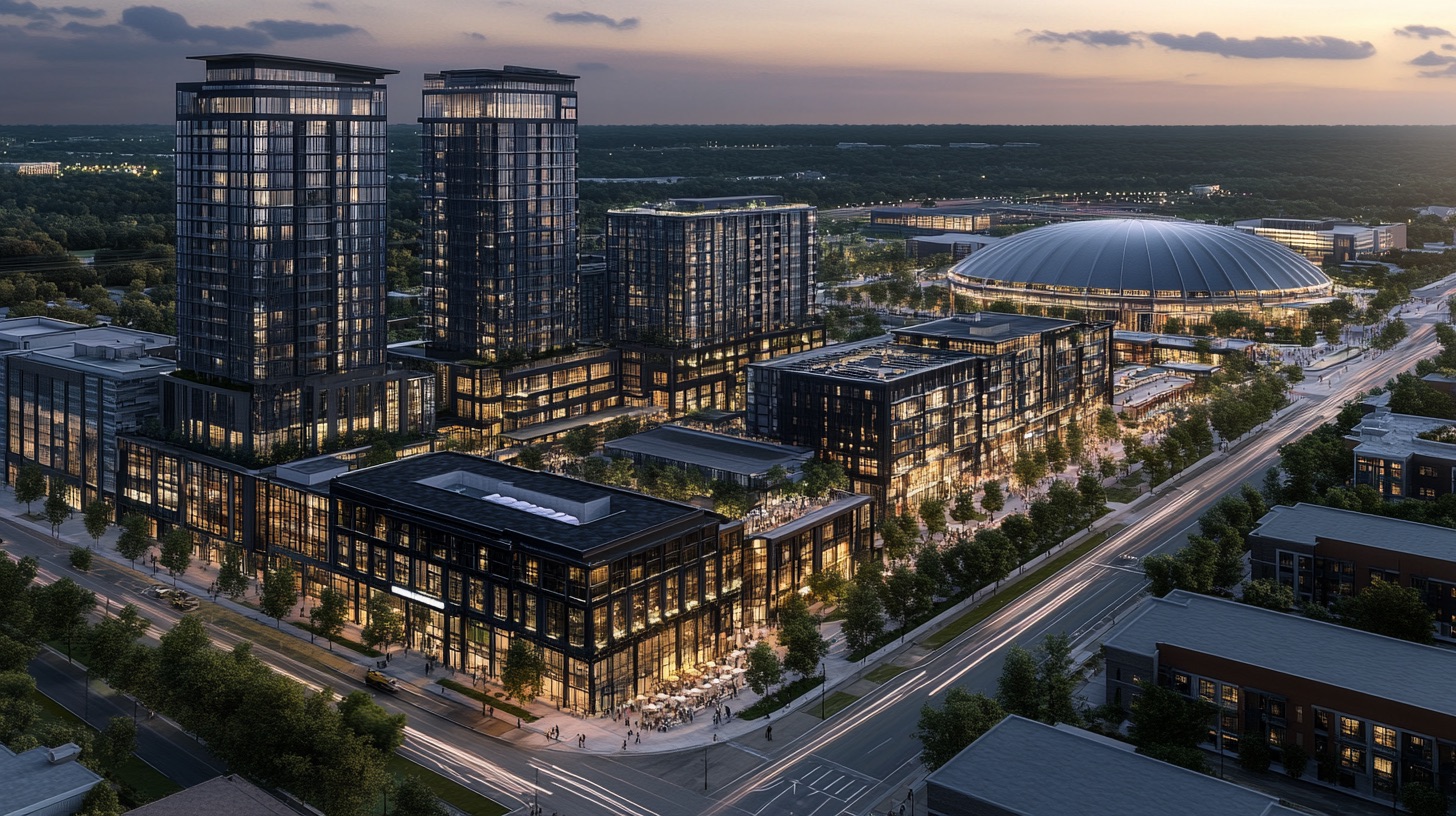 MetroScape Loudoun aerial district view — conceptual rendering